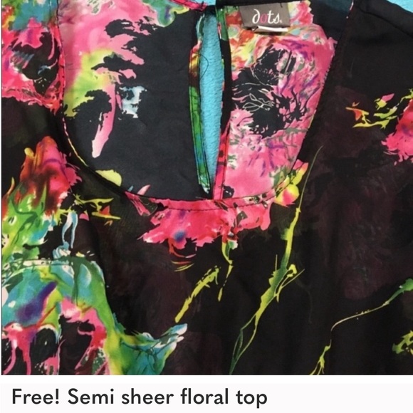 Free! Semi sheer crossover top with thin, elastic waistband and peplum hemline - Picture 8 of 9